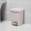 Addis 518145 Rattan Effect Square Bathroom Pedal Waste Trash Bin,