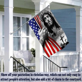 Aroxtms One Nation Under God Flag Christian Jesus American Flags for Outside 3x5 Double Sided Christian Jesus Easter Flag Outdoor House Yard Decorations Patriotic God Flag Banner