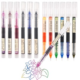 Hopton 12 Pcs Gel Pens, Gel Pens for Writing, Quick-Drying Ink Pen, Smooth Ink Pens for Writing, Coloured Gel Pens for Writing, School, Office Supplies