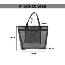 Srvauyea Netztasche Sandspielzeug, Faltbare Strandtasche, Mesh Badetasche, Tragbare Sandspielzeug Tasche Wiederverwendbare Strandspielzeug Tasche mit Reißverschluss für Strand Urlaub Reise