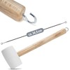 com-four® 2 x Rubber Mallets with Peg Extractor, Soft Hammer