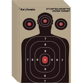 Koutemie 50 Pack 17 X 25 Inch Shooting Targets for Range, Paper Silhouette Splatter Targets for Handguns, Rifles, Pistols, Airguns, BB Guns, Pellet Guns