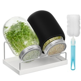 Pawfly Sprouting Kit, Wide Mouth 32 Oz (1000 mL) Mason Jars，2 Pack