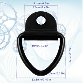 QUOTRE Pack of 8 Lashing Eyelets V-Ring, Construction Ring, Heavy Duty 82 x 63 mm V Mounting Ring, Stainless Steel Lashing Ring with Load 400 kg for Trailers, Trucks, Load Securing