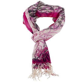 Christian Audigier 18x75 Logo Chain Fringe Scarf - Pink