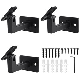 RealPlus Adjustable Handrail Brackets Heavy Duty Swivel Square Hand Rail Brackets for Staircase Stair, Pack of 3