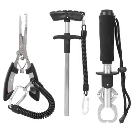 Kuuleyn Fishing Pliers Tool Set, Stainless Steel Fishing Bait Pliers & Gripper with Fishing Hook Remover for Sea Boat Fishing Tool