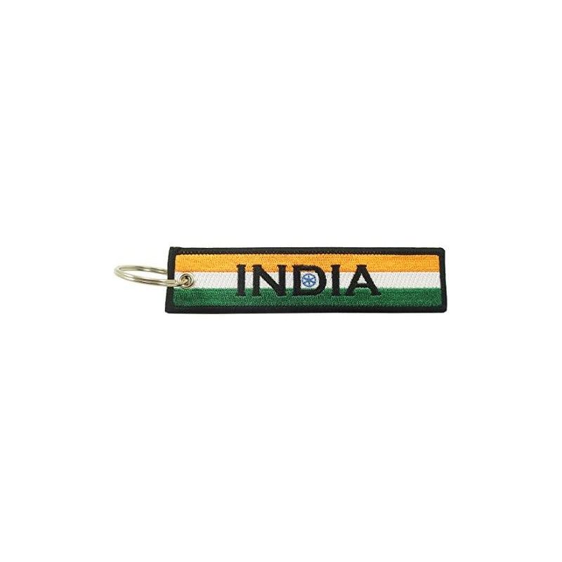 Llavero de la bandera de la India, 100% bordado