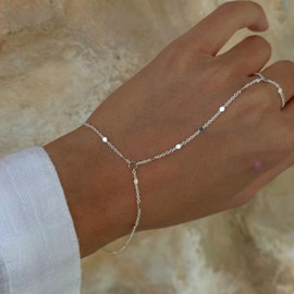 YANCHUN Hand Chain Bracelet Gold Bracelets for Women Link Chain Bracelets Trendy Finger Ring Slave Bracelet Jewelry Gifts