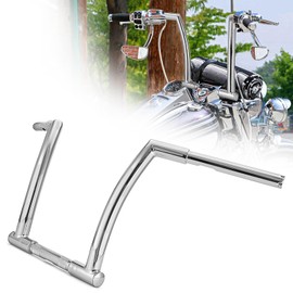 Wsays 12" Rise Handlebar 1-1/4" Diameter Ape Z Bar Compatible with Harley Sportster Dyna Softail 1984-2024, Fit Touring Road King 1994-2022 and Road Glide 1998-2013, Chrome