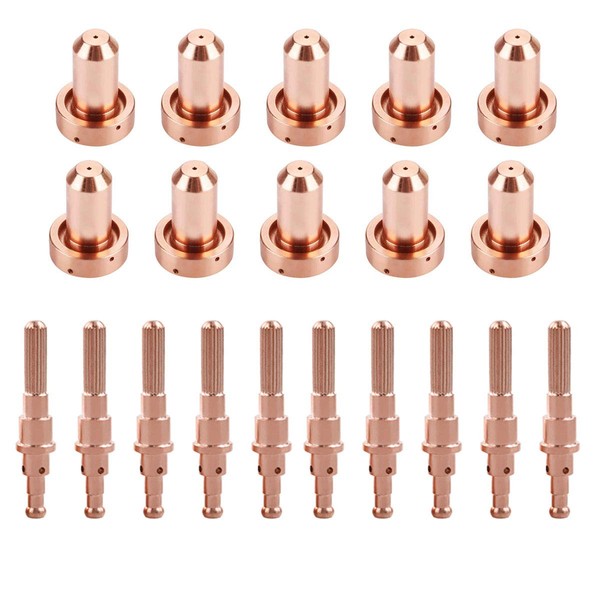 KEMAO 10Pcs 9-8215 Plasma Cutter Electrode & 10Pcs 9-8207 Plasma