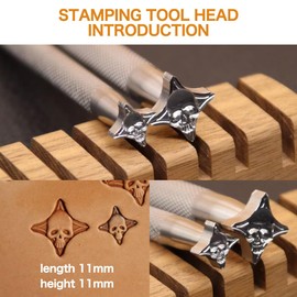 Leather Craft Stamping Tool，Stamps Stamping Carving Punches Tools with 304 Stainless Steel #E002