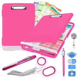 Pyrsiva Nursing Kit – Nurse Accessories for Work | Trauma Shears, Clipboard with Storage, Badge Reel, Pen Light, Sticky Notes, Pen & Cheat Sheet – for Nursing Students & Professionals