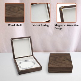 WisePoint Bracelet Boxes, Wooden Bracelet Holder Bracelet Gift Box, Square Bracelet Display Case Jewelry Gift Boxes for Bracelets, Vintage Bangle Box Jewelry Boxes (white)