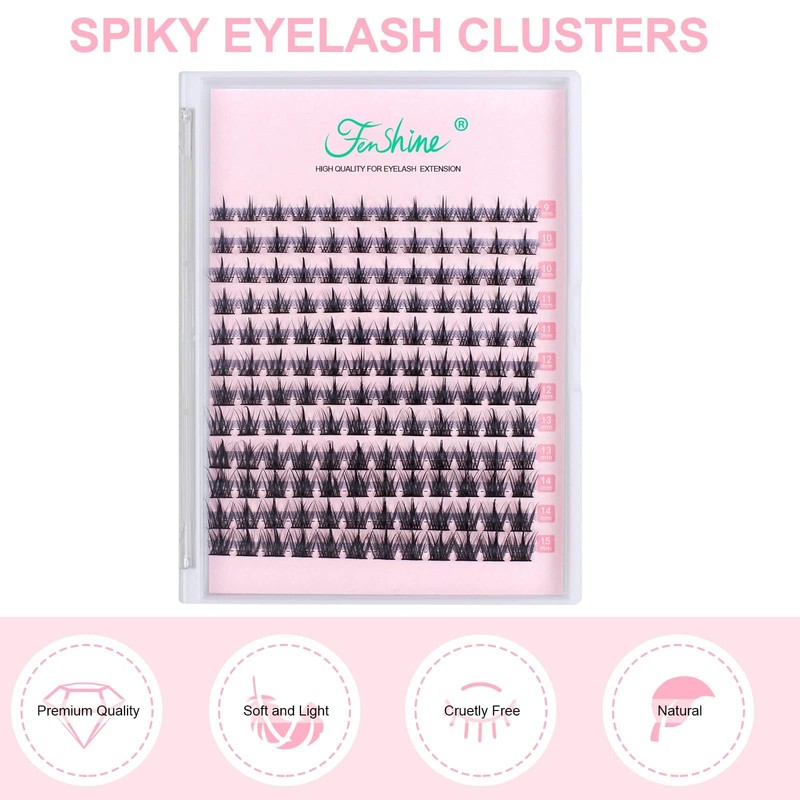 Fenshine Cluster Lashes Individual Lashes Wide Stem C/D Curl 9-15