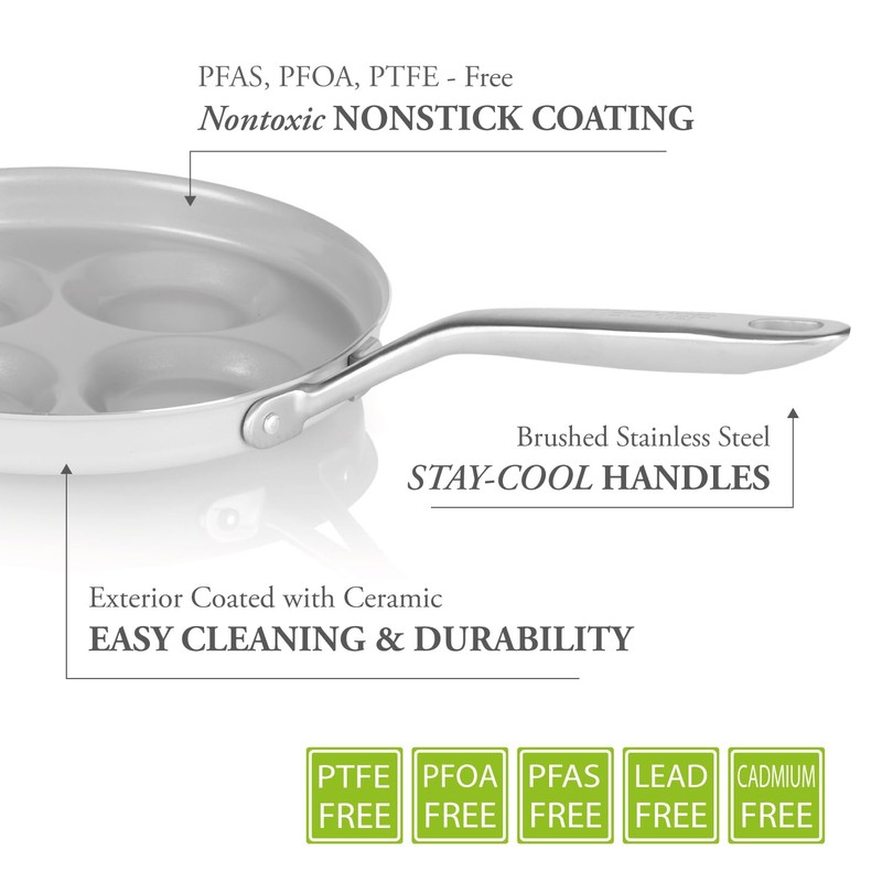 TECHEF - CeraTerra Ceramic Nonstick 4-Cup Egg Frying Pan (PFAS,