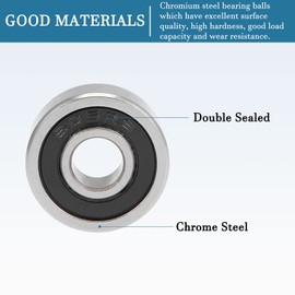 QUARKZMAN 605-2RS 5 x 14 x 5 mm Precision Ball Bearings x 10 Pieces Chrome Steel Double Shielded for DIY Projects Industrial Machines