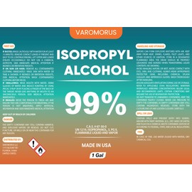 Varomorus 99% Isopropyl Alcohol – High Purity, Multi-Purpose, IPA, Isopropanol, Made in USA, 1 Gallon (128 fl oz) (4)