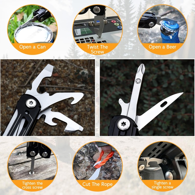 28-in-1 Multitool Pliers with Scissors, Rope Cutters,Saw, Screwdrivers,Can Opener,File,Carrying Pouch,Stainless