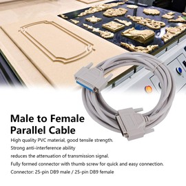Cable de Puerto Paralelo Macho a Hembra, Enchufe RS232 Macho a Hembra, Cable de Extensión Serie DB9 Macho a Hembra Paralelo para Impresora
