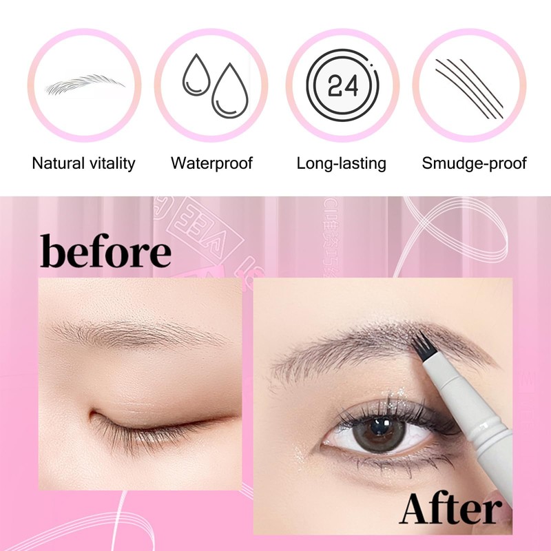 VEECCI Liquid Eyebrow Pencil - 2024 NEW 3D Waterproof Fork