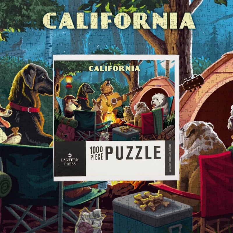 Lantern Press 1000 Piece Jigsaw Puzzle, California, Painterly, Pack Life,
