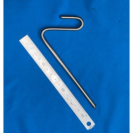 Guy line tensioning Tent Peg reverse hook stainless steel 8 pack.