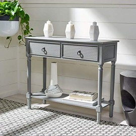 Safavieh Home Collection Haines Distressed Grey 2-Drawer Bottom Shelf Console Table CNS5727B