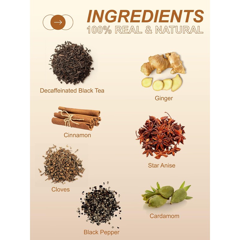 TeeLux Decaf Chai Black Tea, Decaffeinated Black Tea with Cinnamon,