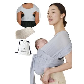 Konny New and Improved Baby Carrier Flex AirMesh(Includes Head Support) - Adjustable Summer, Easy to Wear, Baby Wrap Carrier, Perfect for Newborn Babies Essentials up to 44 lbs (XS-XL) - Pale Blue