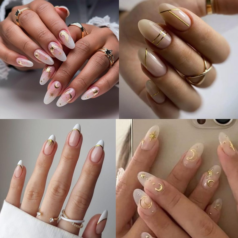 IDDFEVE 30 Sheets Moon Star Nail Art Stickers - Minimalism