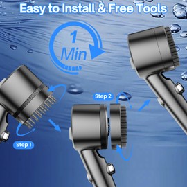 Filtered Shower Head with Handheld High Pressure Showerhead with ON/OFF Switch Multiple Spray Modes Shower Head with Filter