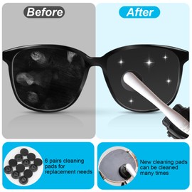 12 Pcs Eyeglass Cleaner Replacement Pads for Peeps CarbonKlean,6 Pairs Peeps Replacement Pads, Eye Glasses Cleaning Brush Pad Tool for Fingerprint, Debris Removal