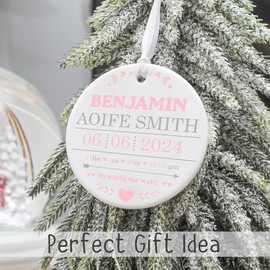 Fastpeace 2023 Our First Christmas Ornament, 1st Christmas as Mr and Mrs Ornament, Ornaments Wedding Gifts for Couples Married (New Baby Starts)