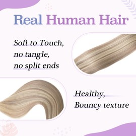 Sindra Clip in Hair Extensions Real Human Hair Ash Blonde Highlights Bleach Blonde Clip in Extensions 22 Inch 120g 6pcs Silky Straight C22#18P613