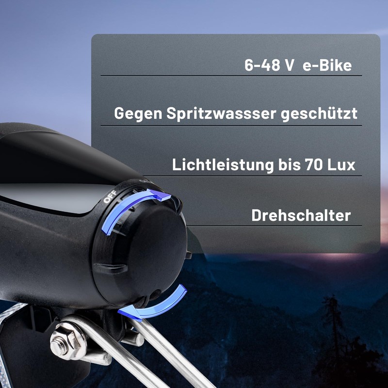 Zeekpowa E-Bike LED Bicycle Light with Reflector and StVZO Approval,