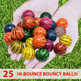 25 Bouncy Balls for Kids Party Favors | Colorful Watermelon Bouncy ball 27mm | Superball Small Rubber Balls for Kids
