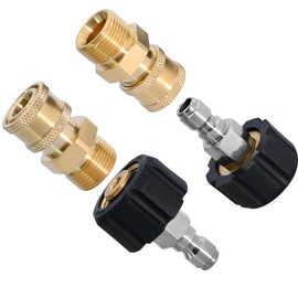2Pair Pressure Washer Adapter Set, M22-14mm to 1/4'' Quick Connect Couplers for High Pressure Washer Hose