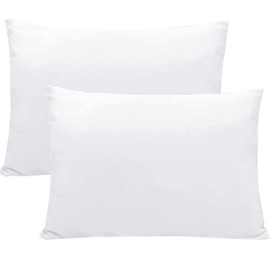 Baby Toddler Pillowcase, Plain Cot Bed Pillow Pair Cases 40 x 60cm, 2 Pack 100% Cotton Soft Pillow Cover for Boys & Girls Bedding, Kids Travel Pillow Pillowcase with Envelope Closure（White）