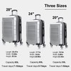 NIUTA 3 Piece Luggage Sets TSA Lock and 20"/24"/28"-Silver