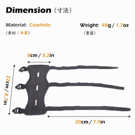 TRIWONDER ARCHERY ARCHERY FOREARM PROTECTOR LEATHER ADJUSTABLE SHOOTING GLOVE (【Upgrade Version】 Black - 2 Pieces)