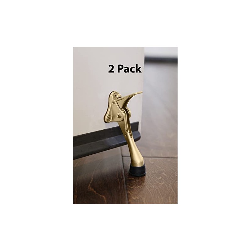 Safus Step-on Door Stop - Gold Brass - 2pc Set