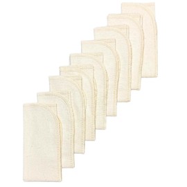 Gina's Soft Cloth Shop Paperless Towels, 2-Ply, Made from Organic Cotton Birdseye Fabric - 11x12 inches (28x30.5 cm) Set of 10 with 100% Organic Cotton Thread