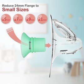 Nenesupply 1st Generation 19mm Flange Insert Compatible with Elvie Stride Flange Pump Parts Medela Momcozy Spectra Flange Willow Reduce 24mm to 19mm Use as Elvie & Medela Insert