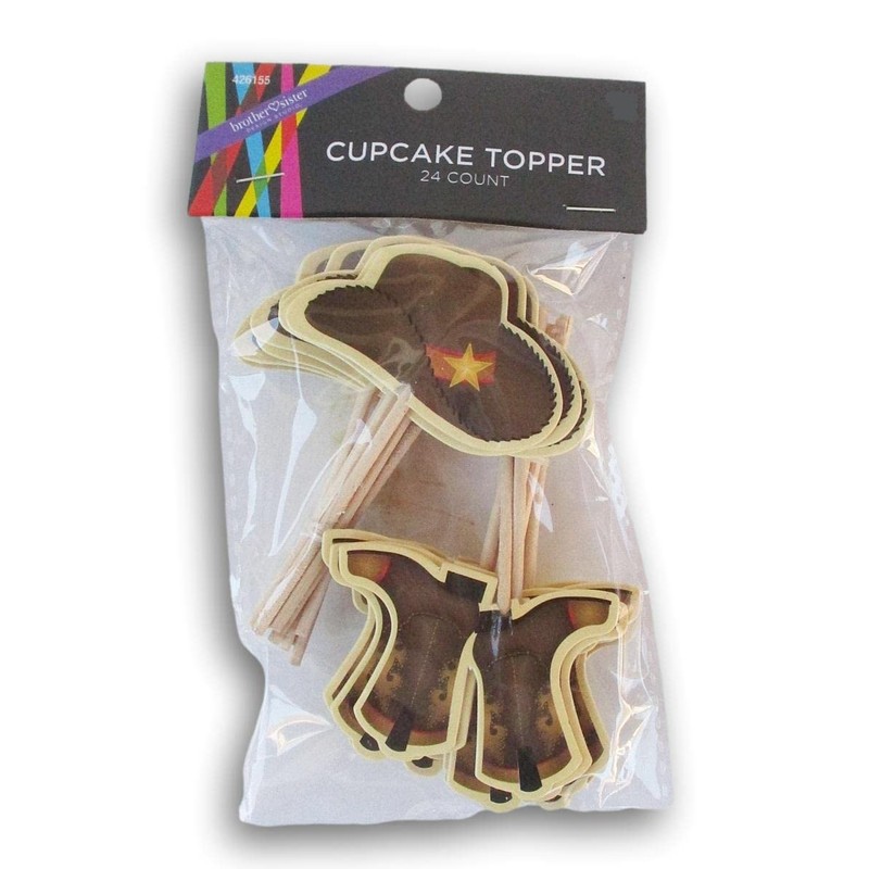 Wild West Cupcake Decor - Decorate 24 Cupcakes with Cowboy