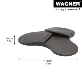 WAGNER 3STOP COLOR BLACK Floor Door Stop, Diameter 110 x 20 mm, Plastic Elastomer, 3 Different Wedge Heights, Various Applications, 15698801