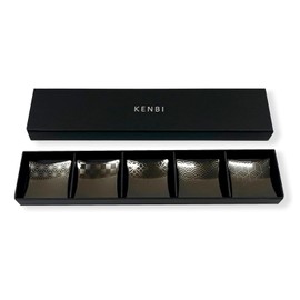 KENBI Chopsticks Rest, Japanese Pattern, Cutlery Rest, Japanese Style, Modern, Stylish, Set of 5 (Black)