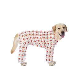 Kukaster Pet Dog Shirts Anti-Licking, Thin Cool Breathable Mesh, Summer Clothing for Large Dogs, Dog Bodysuit After Surgery Male Castration Wound Protection Suits for Dog, Red Strawberry, Size