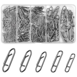 FUSIGO Power Fishing Clips Kit, 160Pcs High Strength Fast Change Fishing Snaps Fishing Speed Clips Fishing Lure Connector for Freshwater Saltwater