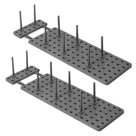 2 Sets Plate Holder for Drawer - Adjustable Dish Organiser with 16 Supports - For Plates, Bowls, Cups, Pot Lids - Space Saving Storage & Tidy in the Kitchen, Dark Grey